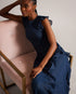 LAURAE-Dresses-LAURAE is a show-stopper. The metallic fibres and ruffle details are guaranteed to turn heads, while the bow tied back make it the perfect occasion piece. Maxi dress A-line Ruffle details Metallic fibres Bow tied back V-neck Sleeveless Awuoi is 5'10.5" / 1.79m and wears Dark Blue in a Ted size 1- Ted Baker Romania